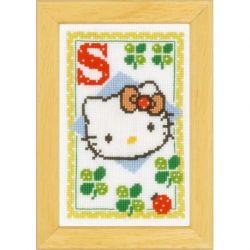 Borduurpakket Miniatuur Hello Kitty Alfabet S Vervaco PN-0149581