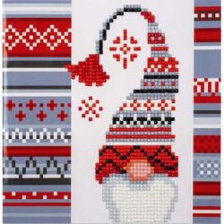 Diamond painting wenskaart kit Kerstkabouter Vervaco PN-0195471