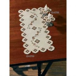 Borduurpakket kleedjes bebouche beige set van 2 Permin 02-9796