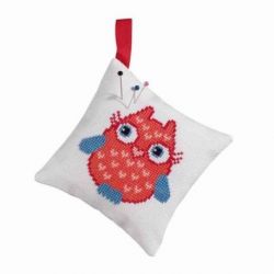 Borduurpakket Speldenkussen roze uil PERMIN 03-7393