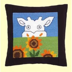 Borduurpakket Speldenkussen-Koe met zonnebloemen PERMIN 03-8114