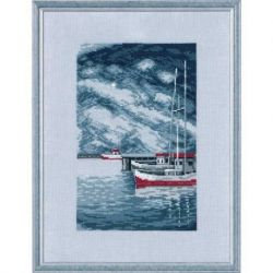 Borduurpakket Pier en boten Permin 12-0165