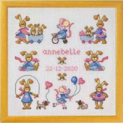 Borduurpakket geboortetegel Annebelle Permin 12-0440
