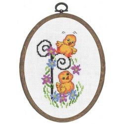 Borduurpakket Paashanger 2 kuikens PERMIN 12-1346