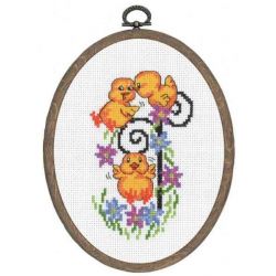 Borduurpakket Paashanger 3 kuikens PERMIN 12-1347