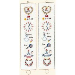 Borduurpakket Bellekoord-geboortetegel jongen-meisje Eva Rosenstand 13-357