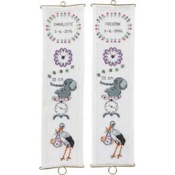 Borduurpakket Charlotte-geboortetegel D en P Eva Rosenstand 13-367