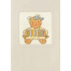 Borduurpakket Wenskaart Beertje met harmonica PERMIN 17-8446