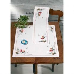 Borduurpakket dekservet roodborstje Permin 27-0734