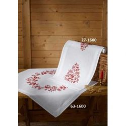 Borduurpakket dekservet kerst in rood Permin 27-1600