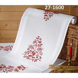 Borduurpakket dekservet kerst in rood Permin 27-1600