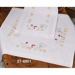 Borduurpakket dekservet kippenfamilie Permin 27-8801