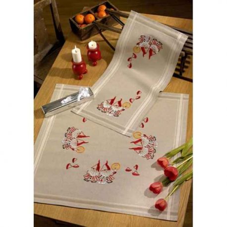 Borduurpakket Dekservet elfen met kaars PERMIN 27-9841