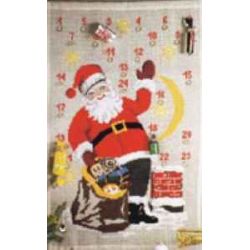 Borduurpakket Adventskalender Kerstman met cadeaus PERMIN 34-9214