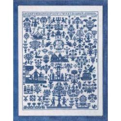 Borduurpakket Merklap 1830 blauw PERMIN 39-9441