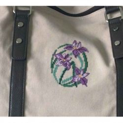 Borduurpakket applicatie bloemen paars Permin 79-5811