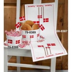 Borduurpakket klein mandje met vlaggen Permin 79-8388