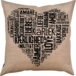 Borduurpakket Kussen LOVE met zwarte teksten PERMIN 83-6135