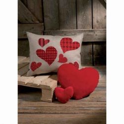 Borduurpakket kussen harten Permin 83-7145