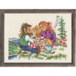 Borduurpakket Trollen picknick PERMIN 92-1584