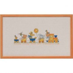 Borduurpakket Bobbi-Happy Friends treintje 2 PERMIN 92-2149