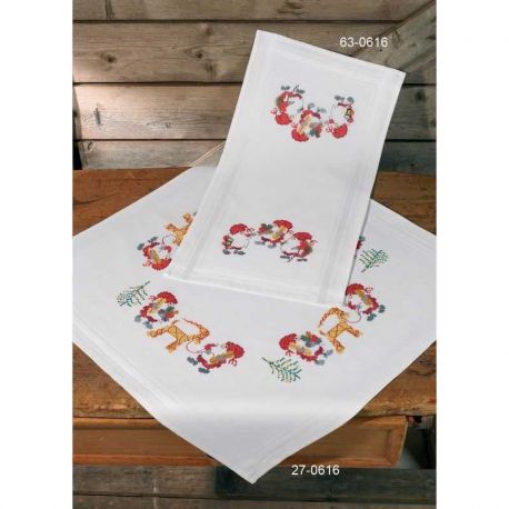 Borduurpakket dekservet kerstkabouter collectie Permin 27-0616