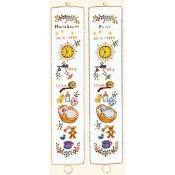 Borduurpakket Bellekoord-geboortetegel kind 3 Eva Rosenstand 13-337