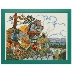 Borduurpakket Trollen op picknick Eva Rosenstand 14-150