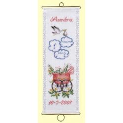 Borduurpakket Geboorte meisje incl Beslag PERMIN 36-0150