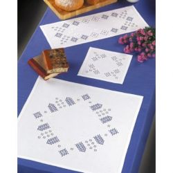 Borduurpakket Loper wit op wit hardanger PERMIN 63-4726