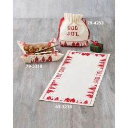 Borduurpakket kleedje vrolijk kerstfeest PERMIN 63-3218