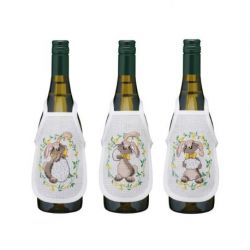 Borduurpakket flessenschort paashaas-set van 3 PERMIN 78-0557