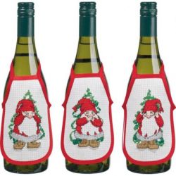 Borduurpakket flessenschort kabouters-set van 3 PERMIN 78-0637