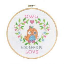 Borduurpakket Owl you need is love PERMIN 92-3366