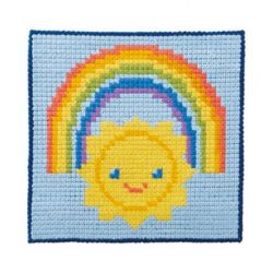Kinderborduurpakket regenboog-zon PERMIN 9373