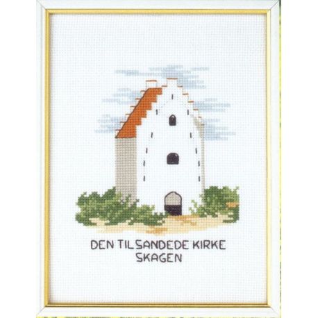 Borduurpakket den Tilsandede kirke-Skagen PERMIN 13-7192