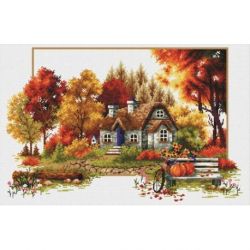 Voorbedrukt borduurpakket Autumn Cottage Needleart World-nc640-047