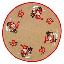 Borduurpakket kerstboomkleed kerstman en sneeuwpop Permin 42-8677