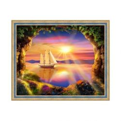Diamond painting pakket Ship at Dawn AZ-1765