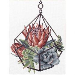 Voorbedrukt borduurpakket Succulent Garden 1 Needleart World nc440-096