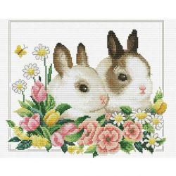 Voorbedrukt borduurpakket Spring Bunnies Needleart World nc440-102