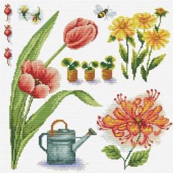 Voorbedrukt borduurpakket Garden Sampler 1 Needleart World nc540-045