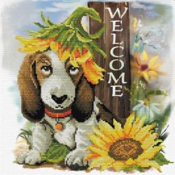 Voorbedrukt borduurpakket Sunflower Hound Needleart World nc650-037