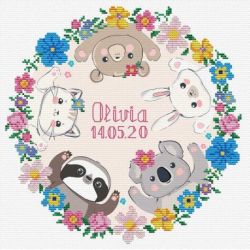 Voorbedrukt borduurpakket Geboortetegel Sweet Baby Birth Sampler Needleart World nc650-038