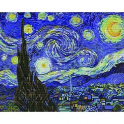 Voorbedrukt borduurpakket Starry Night naar Van Gogh Needleart World nc650-040