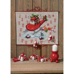 Borduurpakket Adventskalender helicopter Permin 34-0217