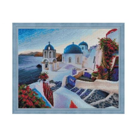 Diamond painting pakket Santorini in de avond AZ-1803