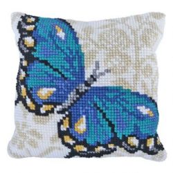 Kussenborduurpakket Blue Butterfly-Needleart World-lh09-009