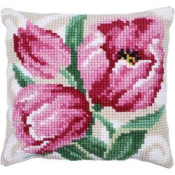 Kussenborduurpakket Pink Tulips-Needleart World-lh09-023