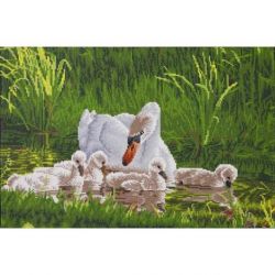 Diamond Painting Mother Swan and Signets Needleart World-dd12-058